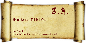 Burkus Miklós névjegykártya